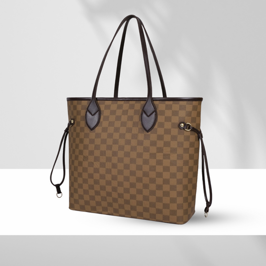 The Lyana Checkered Tote Brown