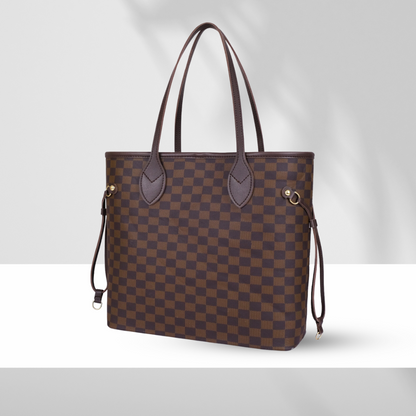 The Lyana Checkered Tote Brown