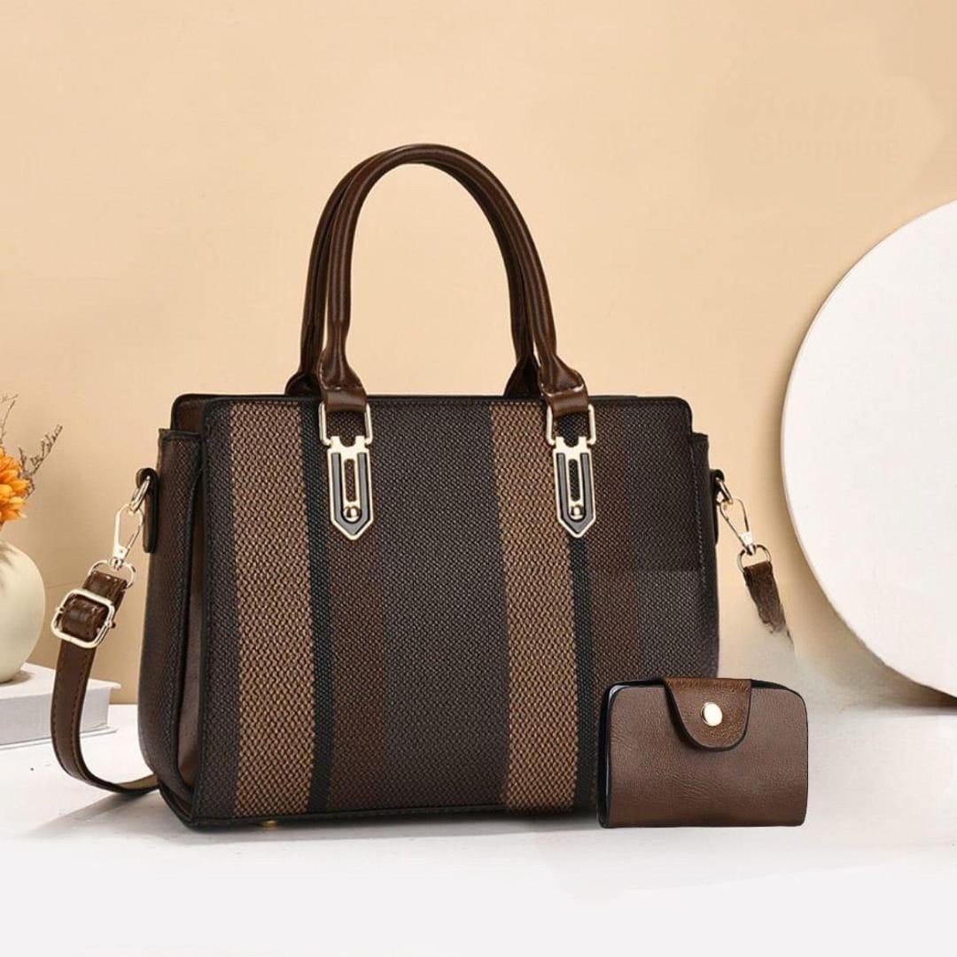 Stylish striped women's handbag