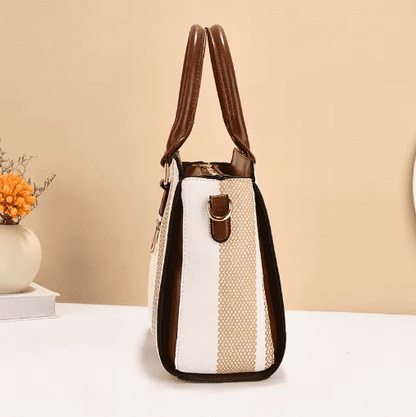 Stylish striped women's handbag